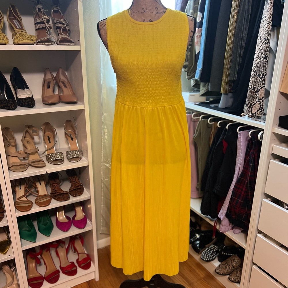 Yellow Zara midi dress